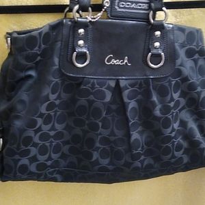 A Barely Used Black on Black Coach Handbag